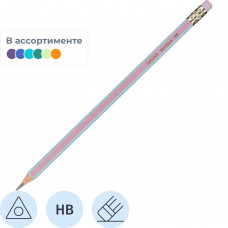 Карандаш простой Attache Meridian,HB,трехгранный корп.с ластиком,заточенный