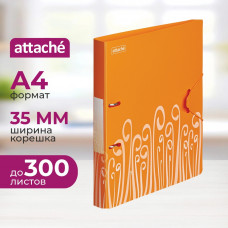 Папка на 2-х  кольцах и резинке Attache Fantasy 35 мм , оранж