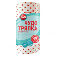 Чудо-тряпка Bagi Суперпрочная 20х20 см (33 листа в рулоне)