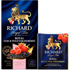 Чай Richard Royal Goji & Wild Strawberry черный с земляникой и ягодами годжи 25 пак