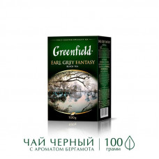 Чай Greenfield Earl Grey Fantasy черный с бергамотом 100 г не пакетиров.