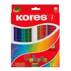 Карандаши цветные набор Kores Colores DUO 48 цветов с точилкой 